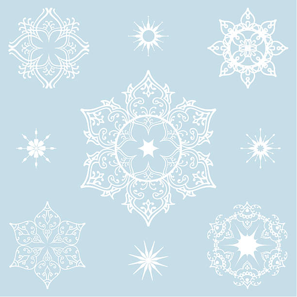 Winter Snowflakes vector art illustration