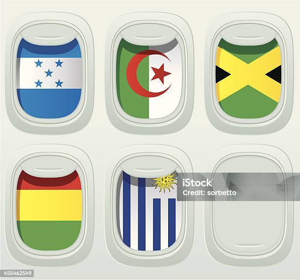 Okno Statku Powietrznego Flaga Narodowa Kolekcja - Stockowe grafiki wektorowe i więcej obrazów Algieria - Algieria, Ameryka Południowa, Ameryka Łacińska