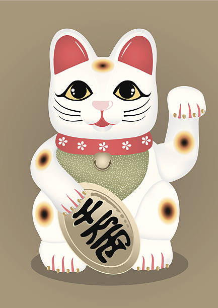 Lucky Cat A traditional Japanese lucky cat "Maneki Neko" maneki neko stock illustrations