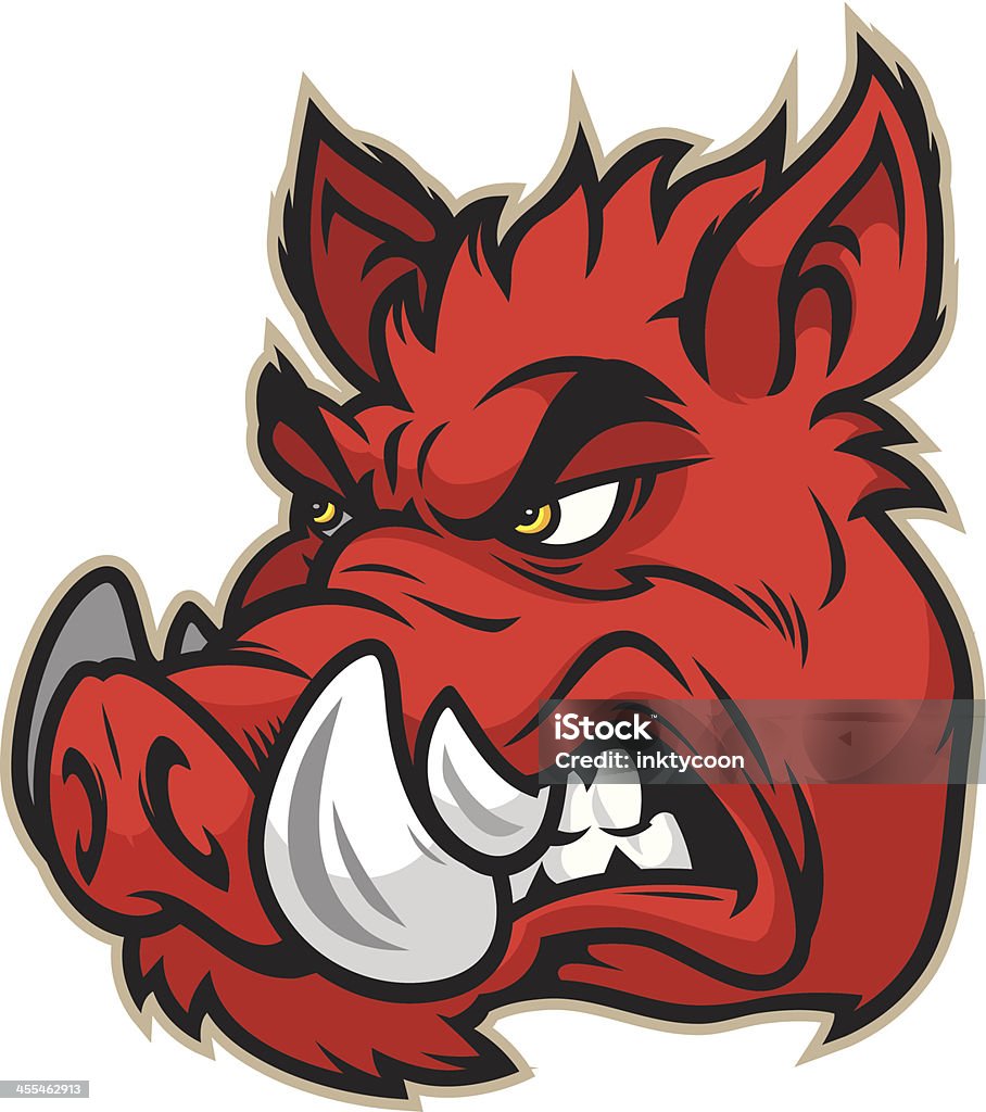 Domesticated Razorback Razorback Head Stock Illustration - Download Image Now - Domestic Pig ...