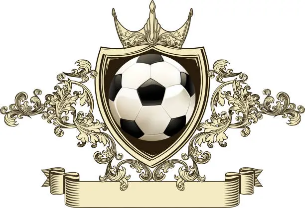Vector illustration of soccer ball shield