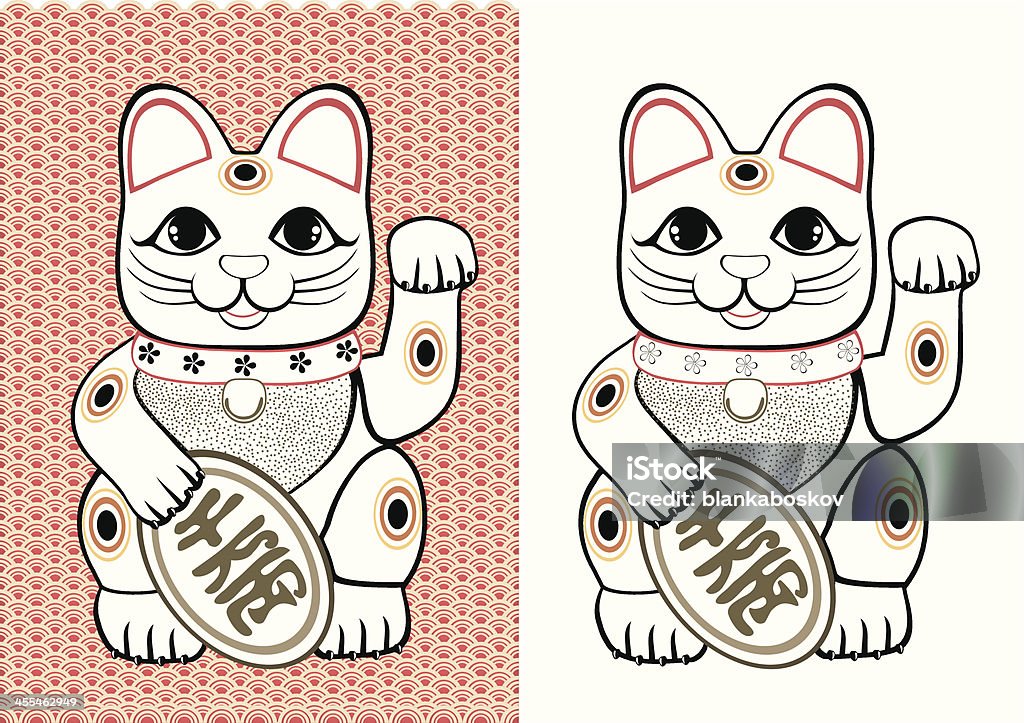 Lucky gatos - arte vectorial de Maneki Neko libre de derechos