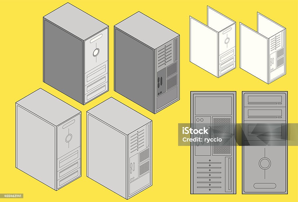 Computer Case Open Vector Vector Outline Computer Case Stock Illustration - Download Image Now ...