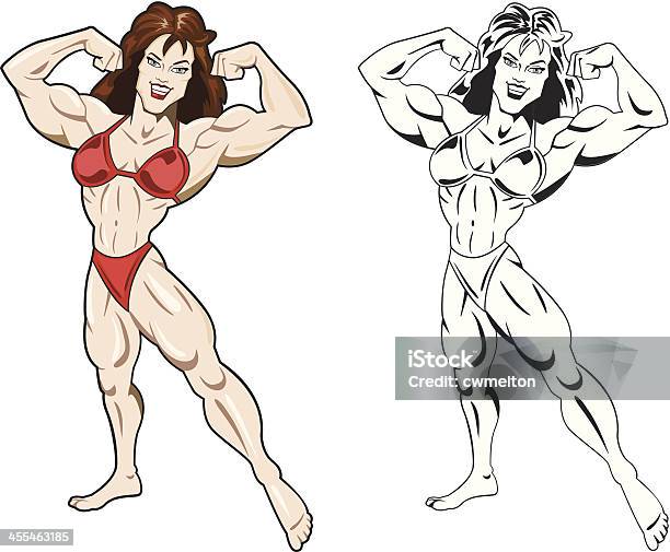 Ms Fitness Pose 1 Stock Illustration - Download Image Now - Anaerobic Exercise, Athlete, Beautiful People