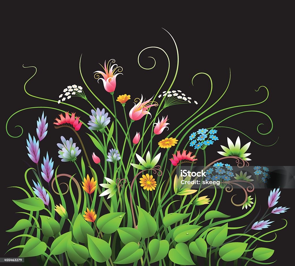Natural Arranjo de flores - Royalty-free Azul arte vetorial