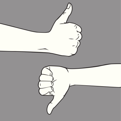 Vector File of Hands Showing Thumb Up and Thumb Down