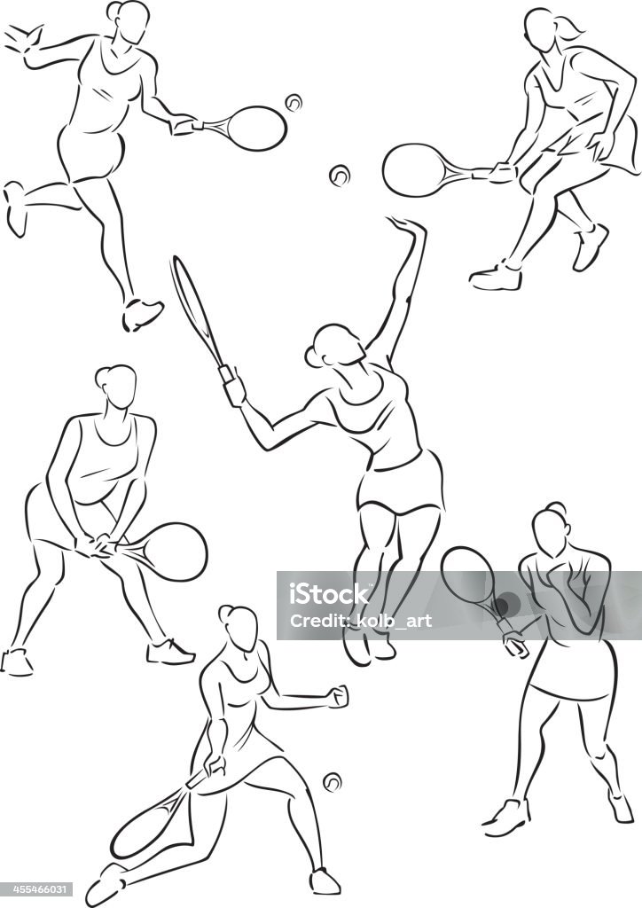 Women's tennis - Royalty-free Forehand arte vetorial