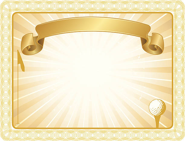 подарочный сертификат фон для - certificate label frame golf stock illustrations