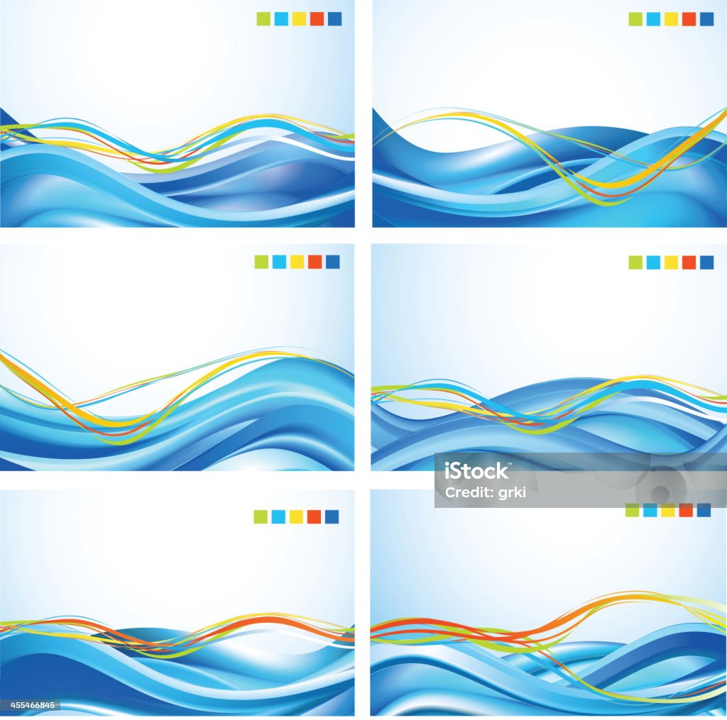 Wave background Set of six abstract wavy backgrounds.CMYK color mode. Abstract stock vector