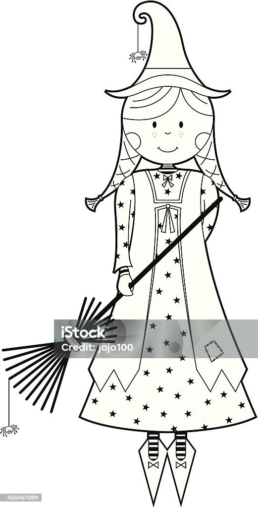 Color In Halloween Friendly Witch Character Color in halloween friendly witch character. Print out and let your children color in creatively. Autumn stock vector