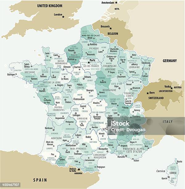 フランスのマップ - 地図のベクターアート素材や画像を多数ご用意 - 地図, フランス, スイス