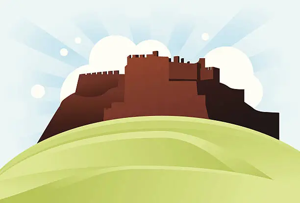 Vector illustration of Vector Mont Orgueil, Jersey castle.