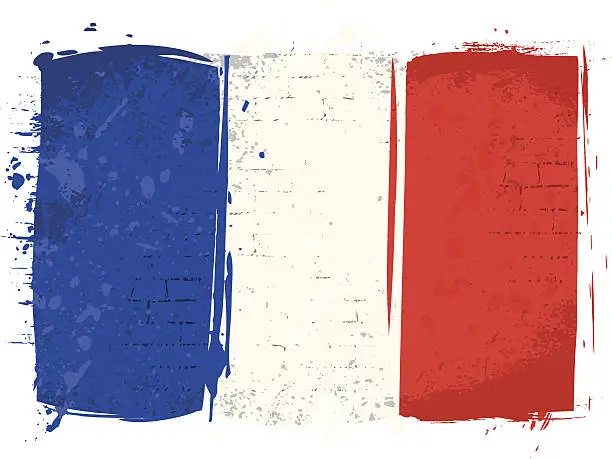 Vector illustration of Flag of France on Wall