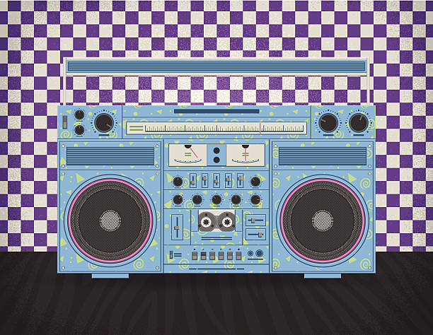 80s' Boom Box vector art illustration