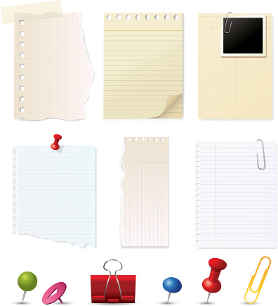 Paper notes and pin collection