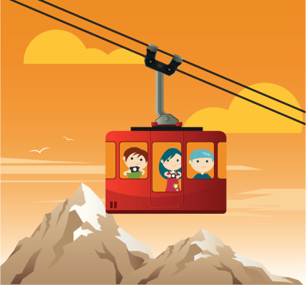 Traveling By Cable Car Stock Illustration - Download Image Now - Overhead Cable  Car, Autumn, Boys - iStock