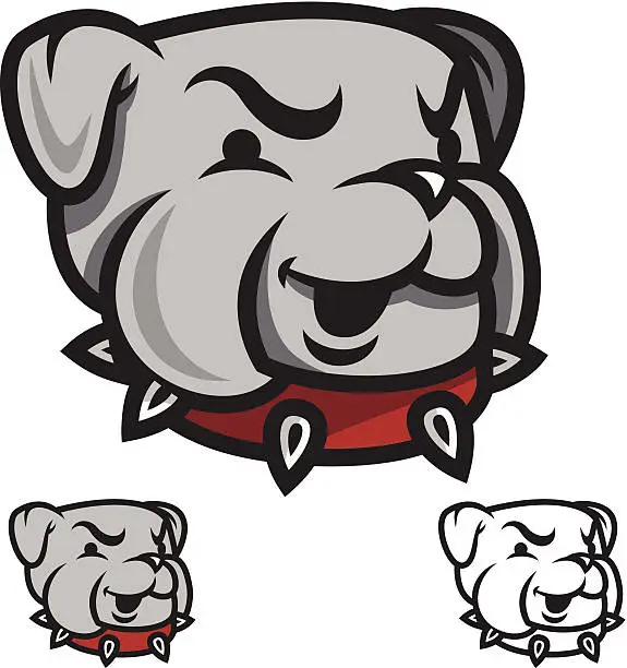 Vector illustration of Bulldog Head Mascot