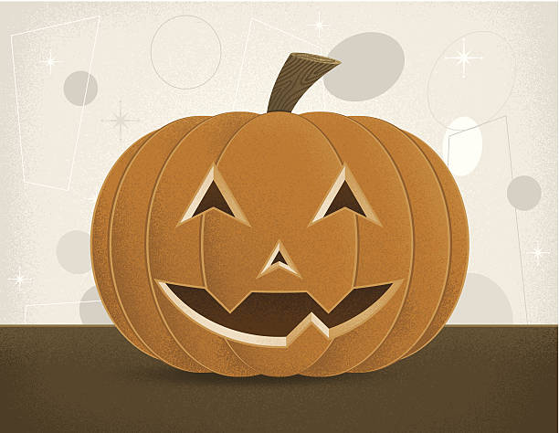 Retro Jack O'Lantern vector art illustration