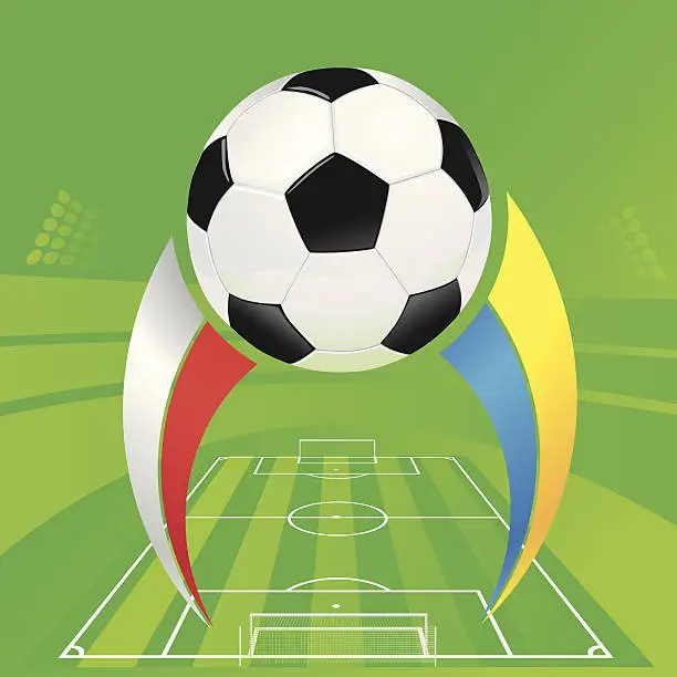 Vector illustration of Soccer EM Ukraine Poland