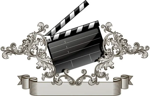 Vector illustration of ornate film slate