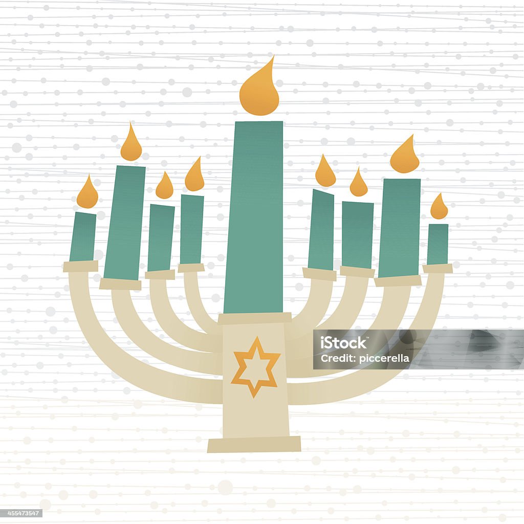 Hanukkah candelabro - Vetor de Bege royalty-free