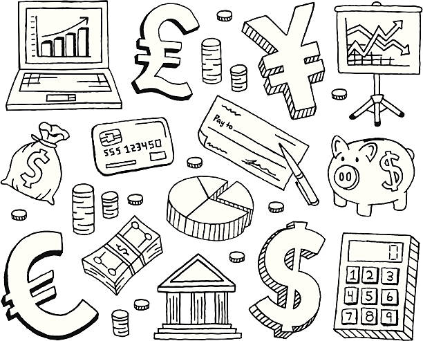 Financial Doodles A finance and accounting doodle page. accounting drawings stock illustrations