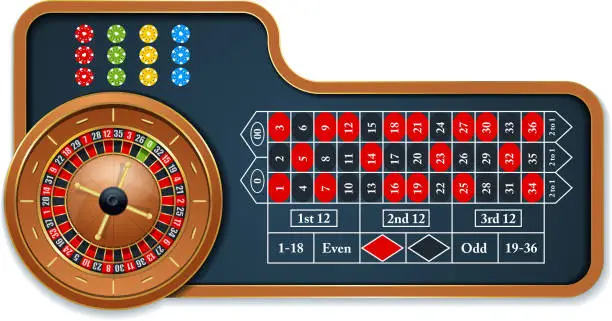 Vector illustration of Roulette table