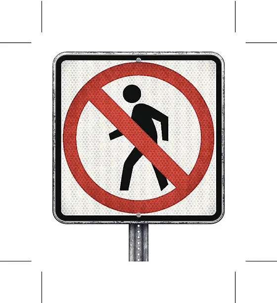 Vector illustration of pedestrian crossing prohibition