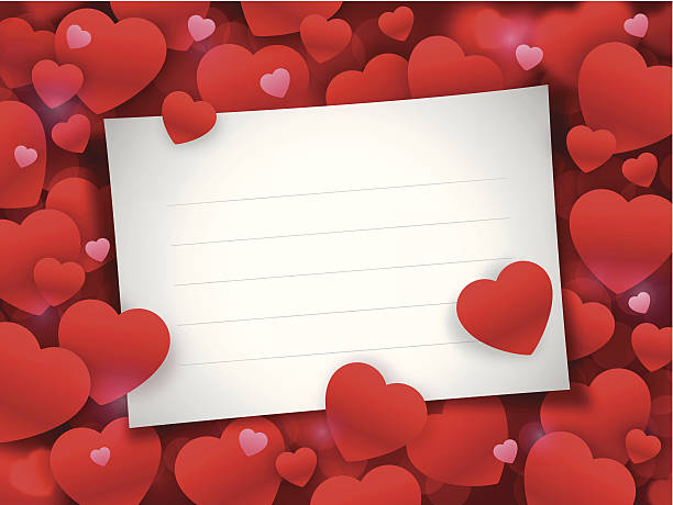 valentine's day-notizkarte - liebesbrief stock-grafiken, -clipart, -cartoons und -symbole