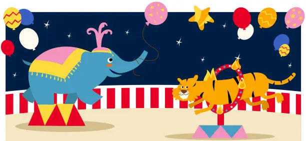 Vector illustration of Animal Circus Show