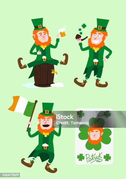 Vetores de Saint Patricks Leprechaun e mais imagens de Barba - Barba, Cerveja, Chapéu