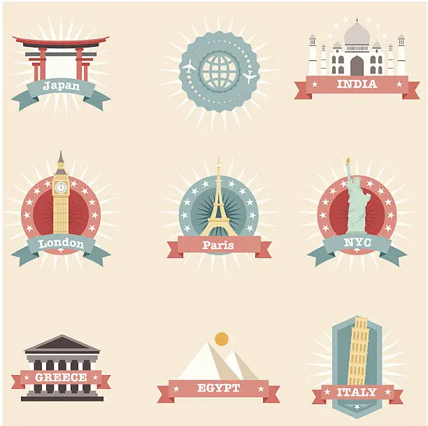 Vector illustration of Icon Set, Travel Concepts