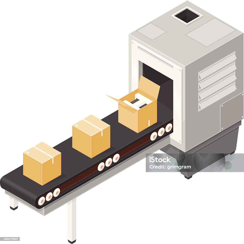 Produktion line - Lizenzfrei Isometrische Darstellung Vektorgrafik