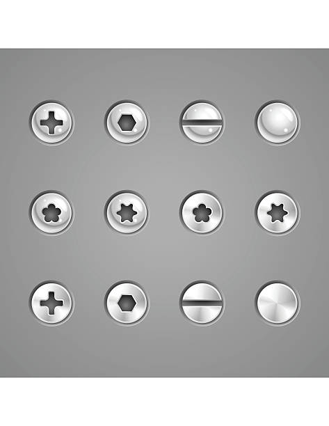 Screws and Rivets vector art illustration