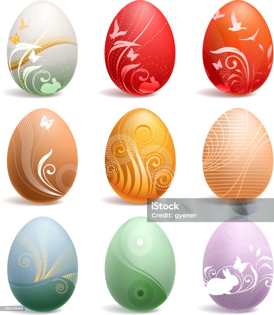 ornate egg collection drawn of vector ornate easter egg set. This file has been used illustrator cs3 EPS10 version feature of multiply. Abstract stock vector