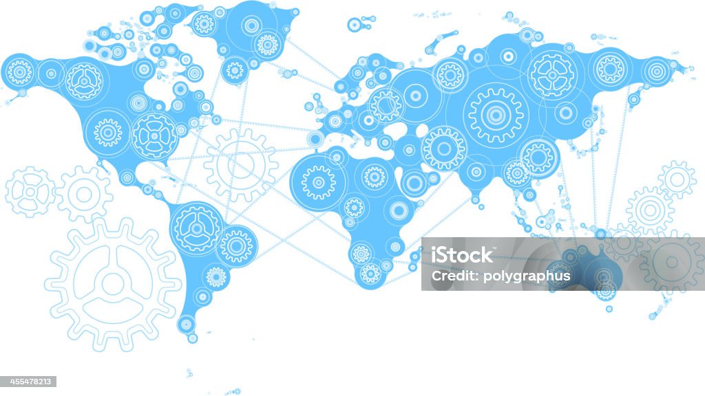 Mecanismo do mundo - Vetor de Dente de Engrenagem royalty-free