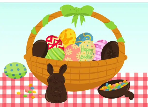 Vector illustration of Easter Egg Basket