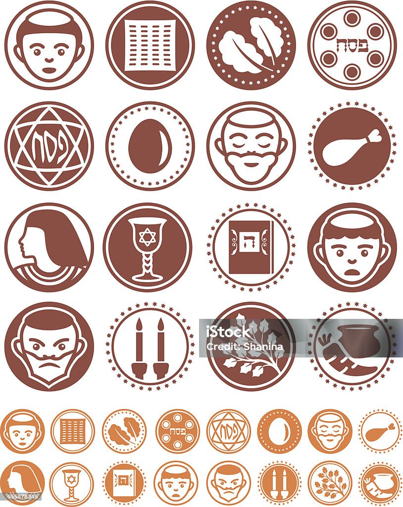 Passover - Seals Collection Positive and negative transparent passover icons and seals. Celebration stock vector