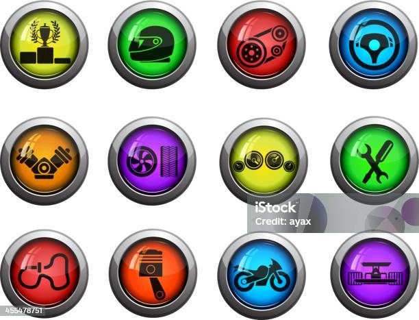 Racing Icons Stock Illustration - Download Image Now - Gear - Mechanism, Motorcycle, Car
