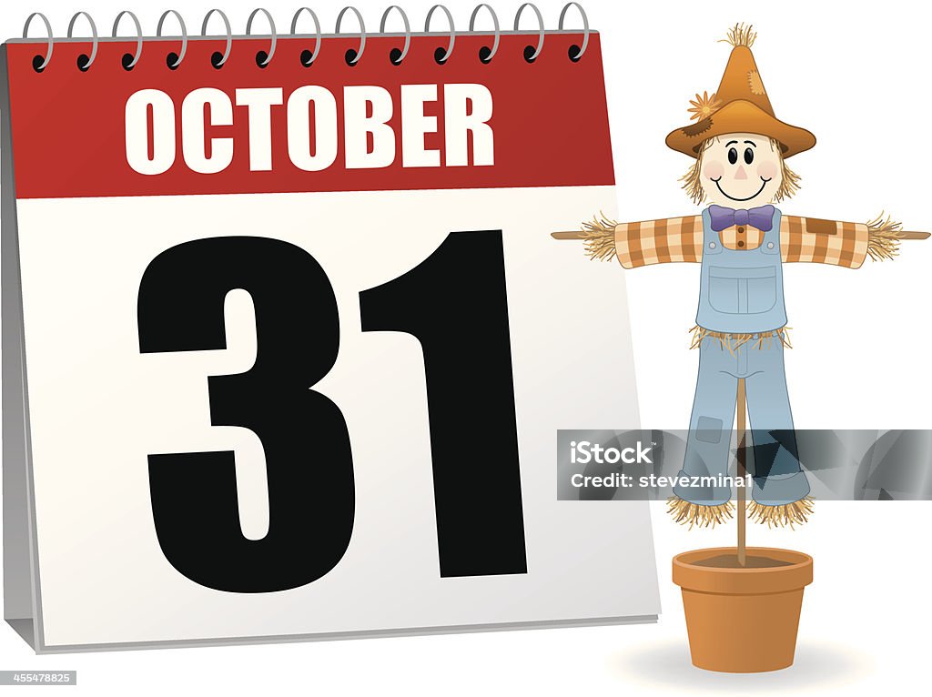 Halloween Épouvantail calendrier - clipart vectoriel de Automne libre de droits
