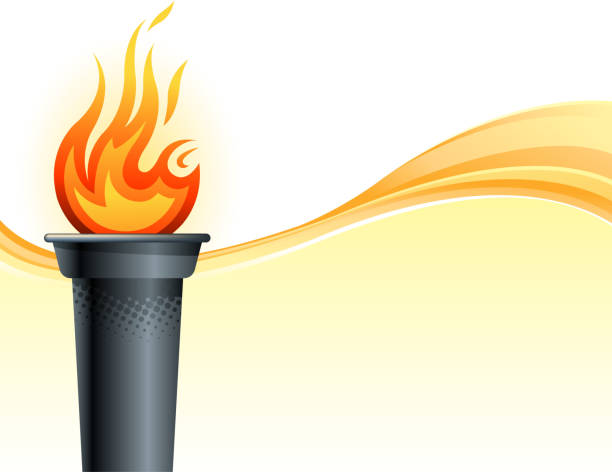 올림픽 성화 backround - flaming torch fire flame sport torch stock illustrations