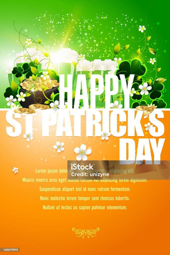 St Patrick's Day Background - arte vectorial de Botella de cerveza libre de derechos