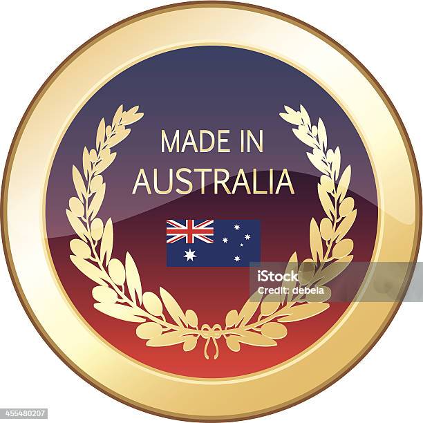 Wykonane W Australii Golden Shield - Stockowe grafiki wektorowe i więcej obrazów Australia - Australia, Diadem, Drzewo oliwne
