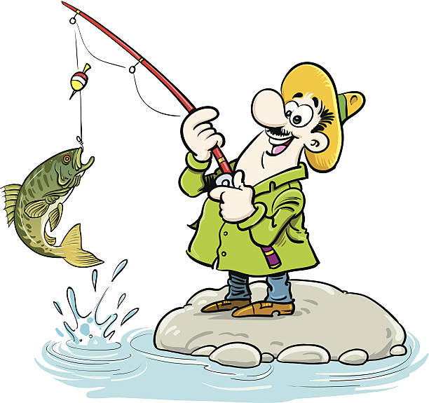 rybak - trout fishing stock illustrations