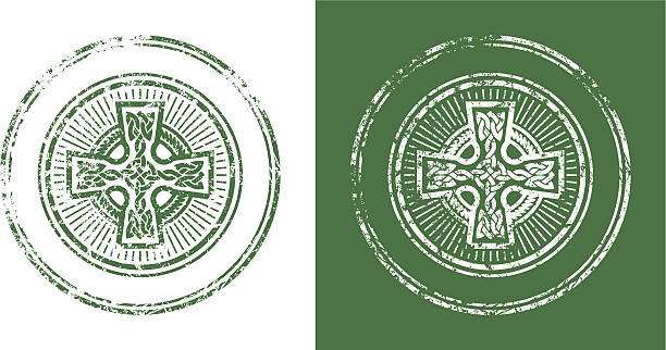 illustrations, cliparts, dessins animés et icônes de cross tampon - celtic cross cross cross shape celtic culture