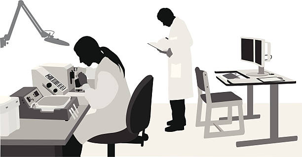 診断 - computer desk silhouette laboratory点のイラスト素材／クリップアート素材／マンガ素材／アイコン素材