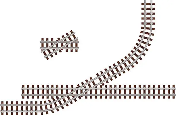 Vector illustration of Thirty Degree Crossing Track