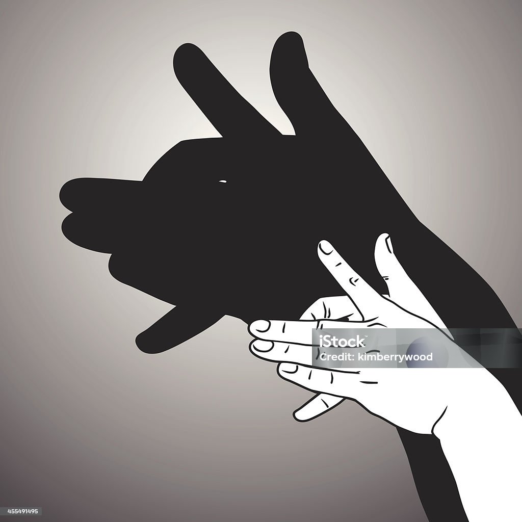 Shadow Puppet Wolf Vector File of Hands Playing Shadow Puppet Shadow Puppet stock vector