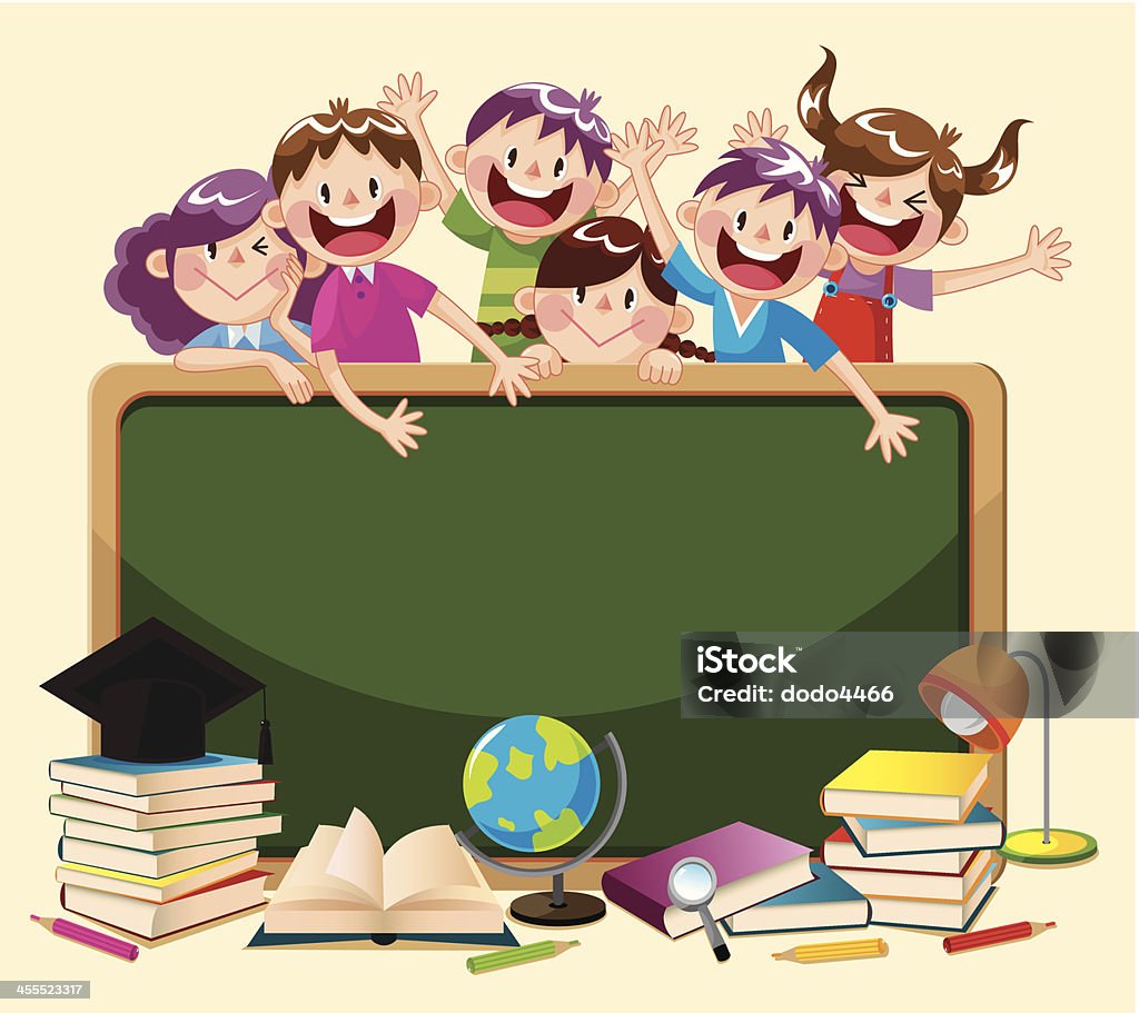 Back to School Back to School,6 cute kids are playing,vector illustration Cartoon stock vector