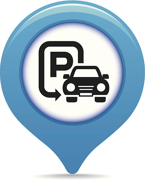 parkplatz map pointer - parking lot parking sign sign letter p stock-grafiken, -clipart, -cartoons und -symbole